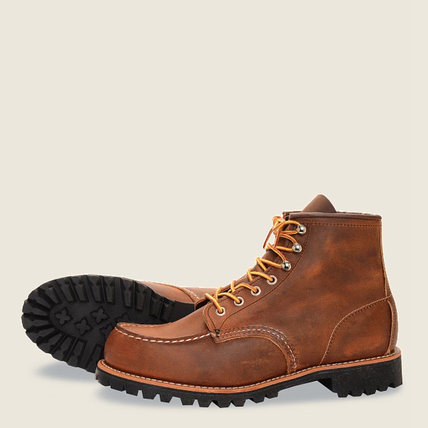 Red Wing Mens Roughneck - 6-inchr Rough & Tough Leather - Heritage Boots Brown - 4968BXZND